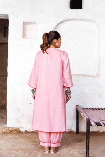 Arzu Peach Embroidered Co-Ord Set