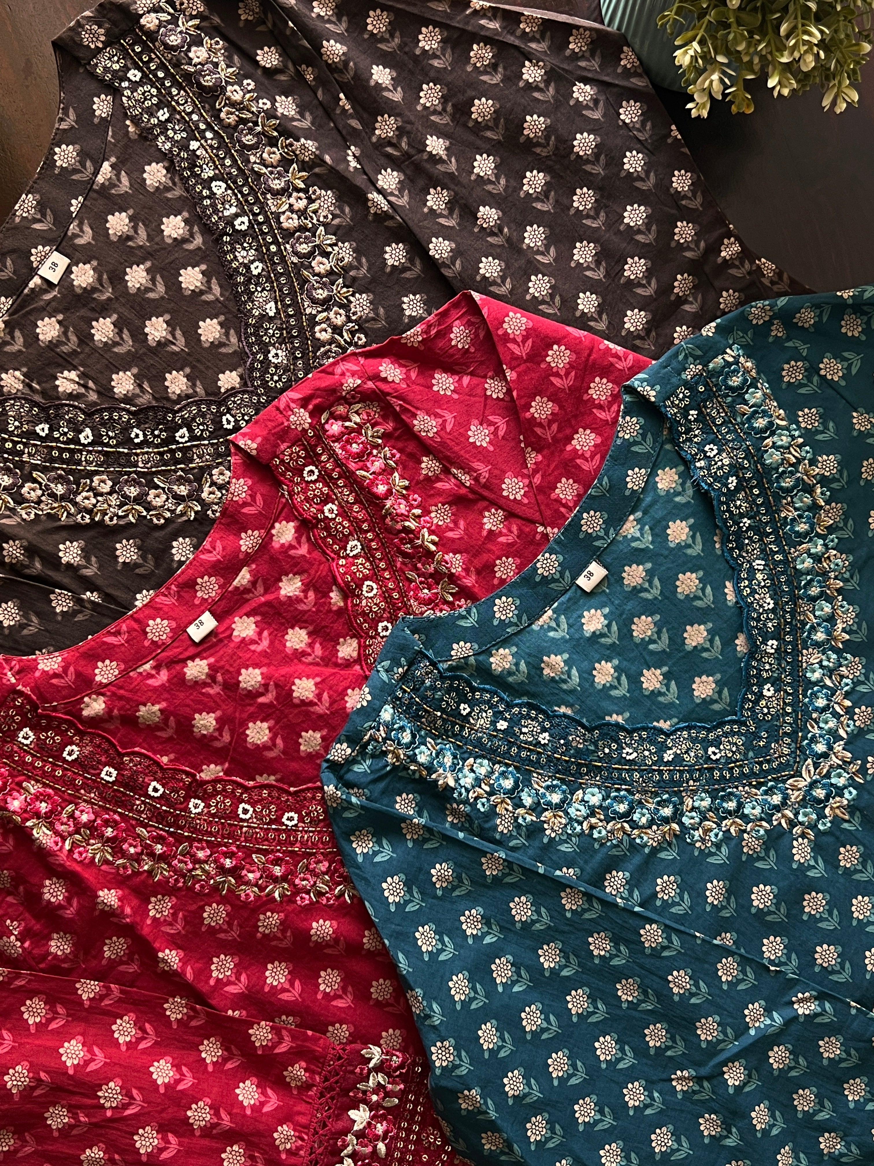 Dimpee Ajrakh Cotton HandEmbroidered Dupatta set