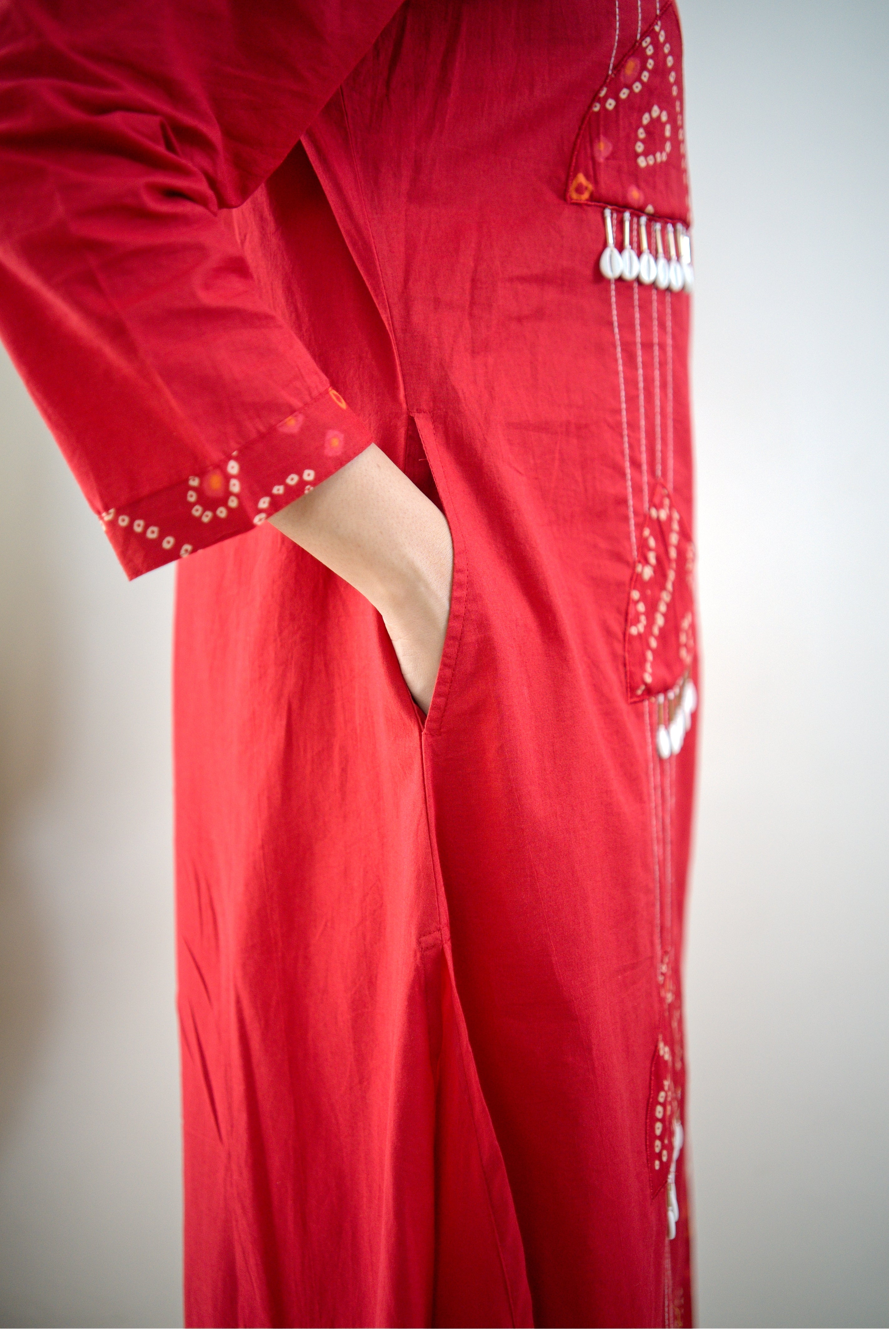 Raha MulCotton Bandhani Hand Detailed Pant Set