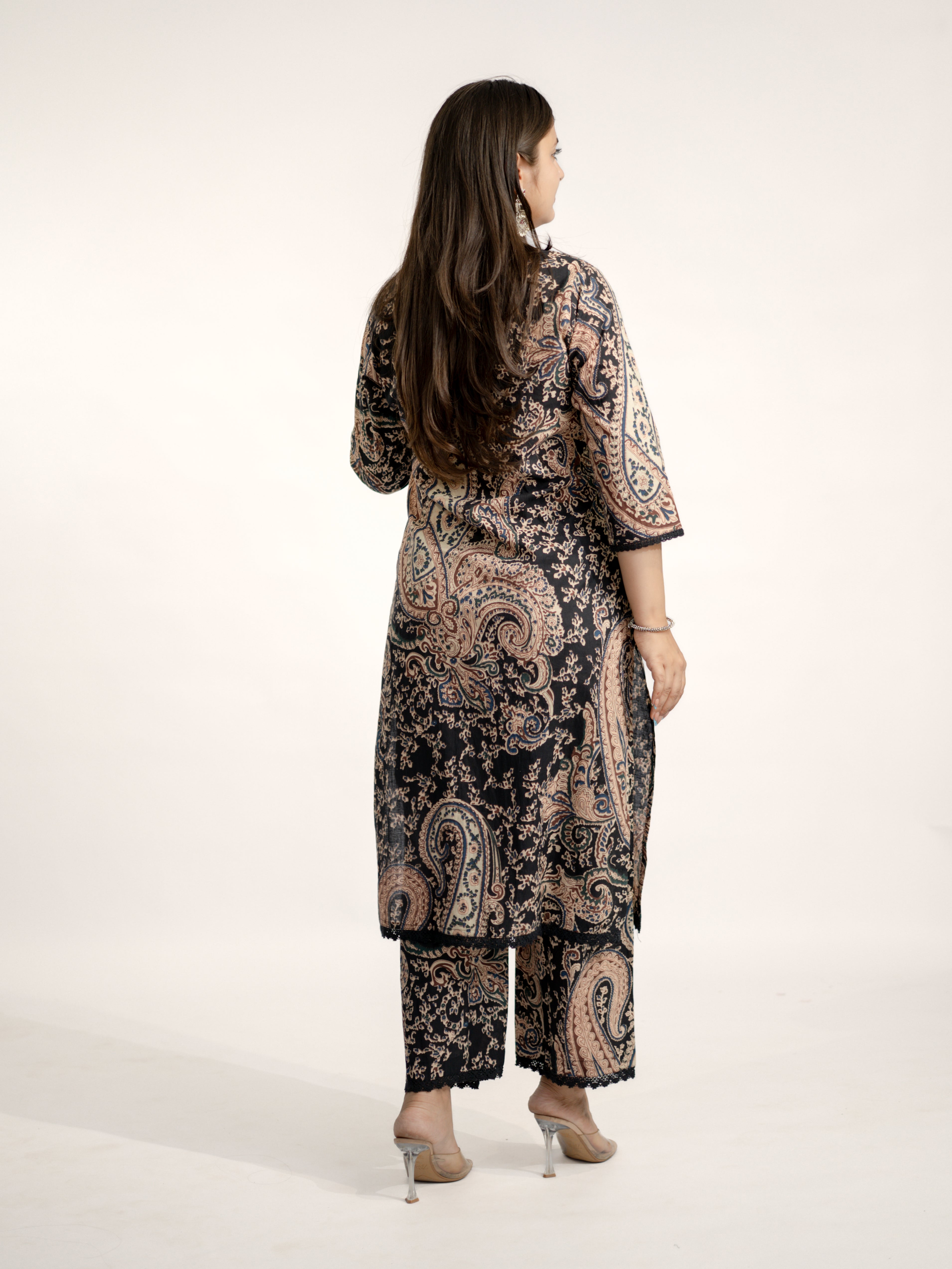 Kalamkari Embroidered Straight Cotton Kurta Set