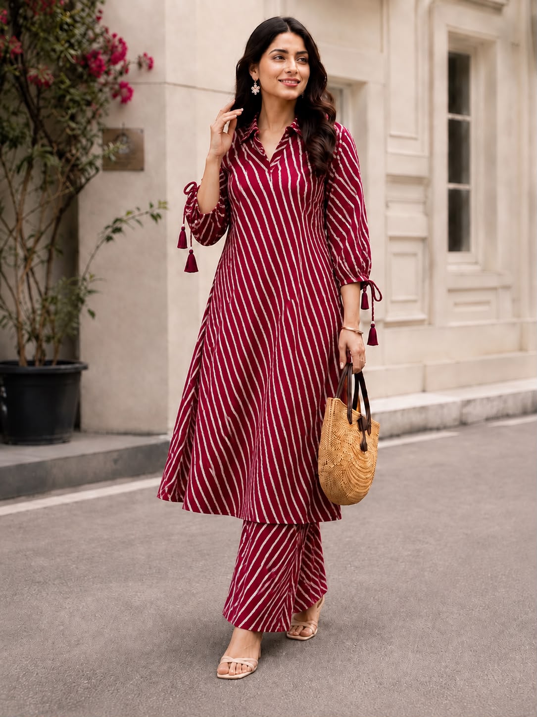 Premium Cotton Lehriya Co-ord Set