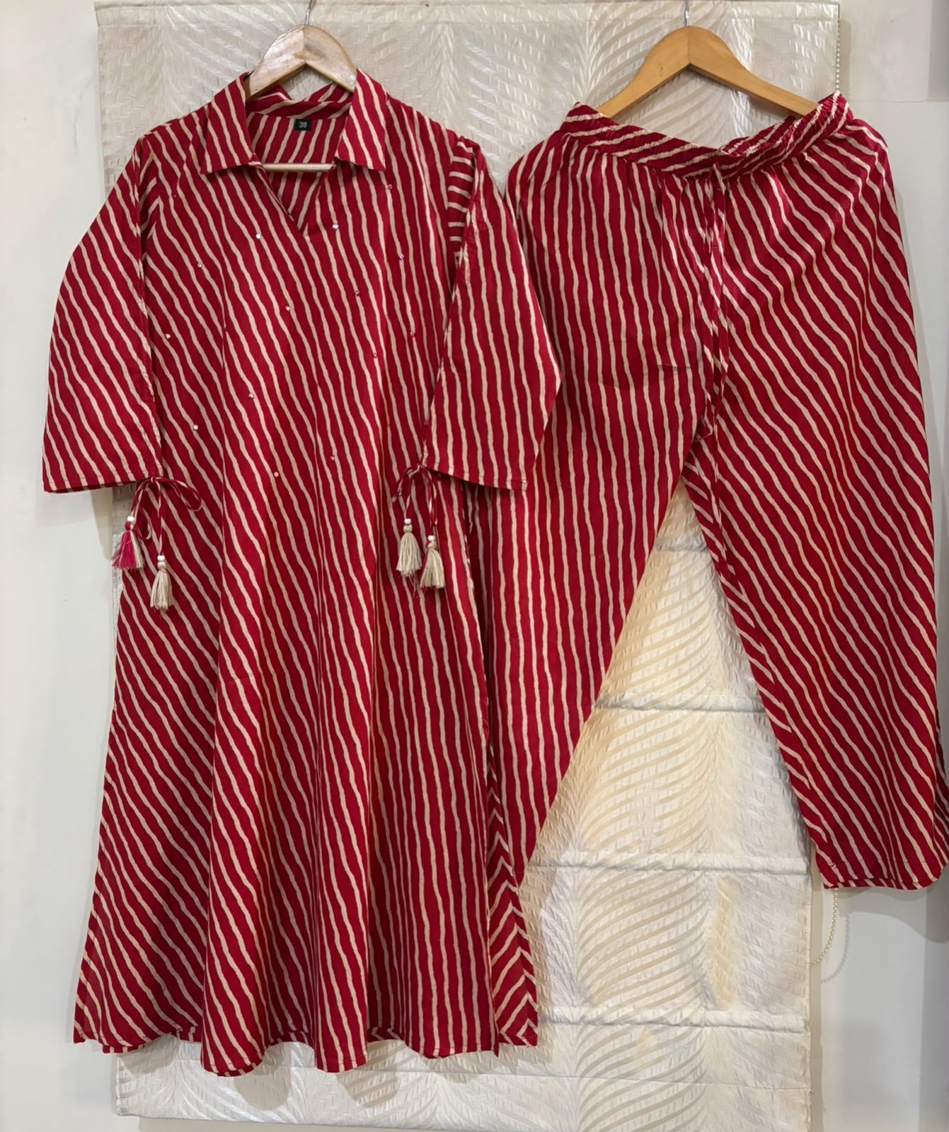 Premium Cotton Lehriya Co-ord Set