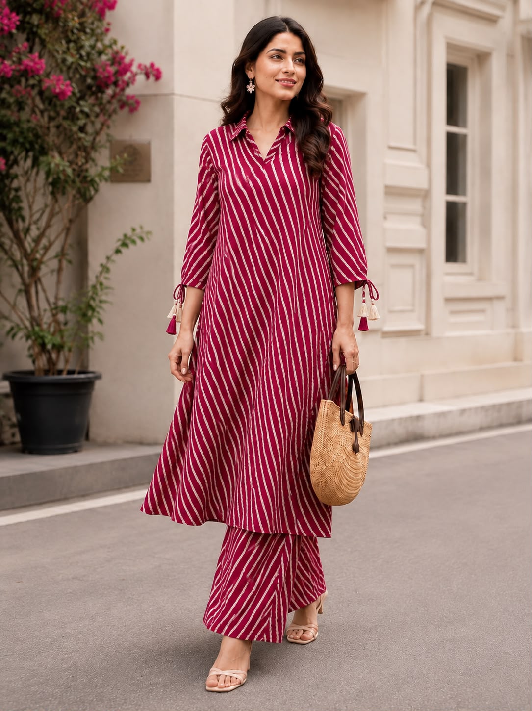 Premium Cotton Lehriya Co-ord Set