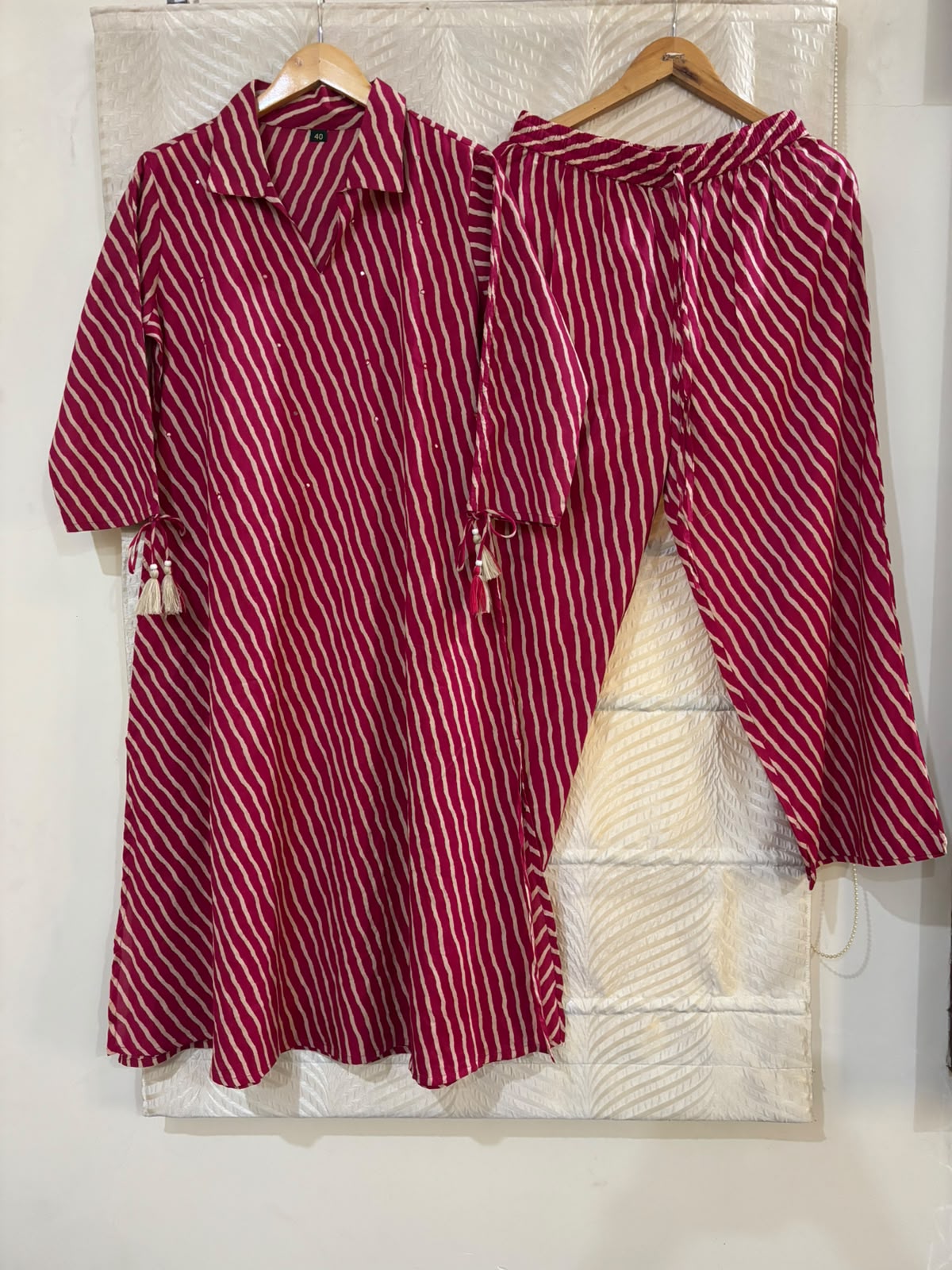 Premium Cotton Lehriya Co-ord Set