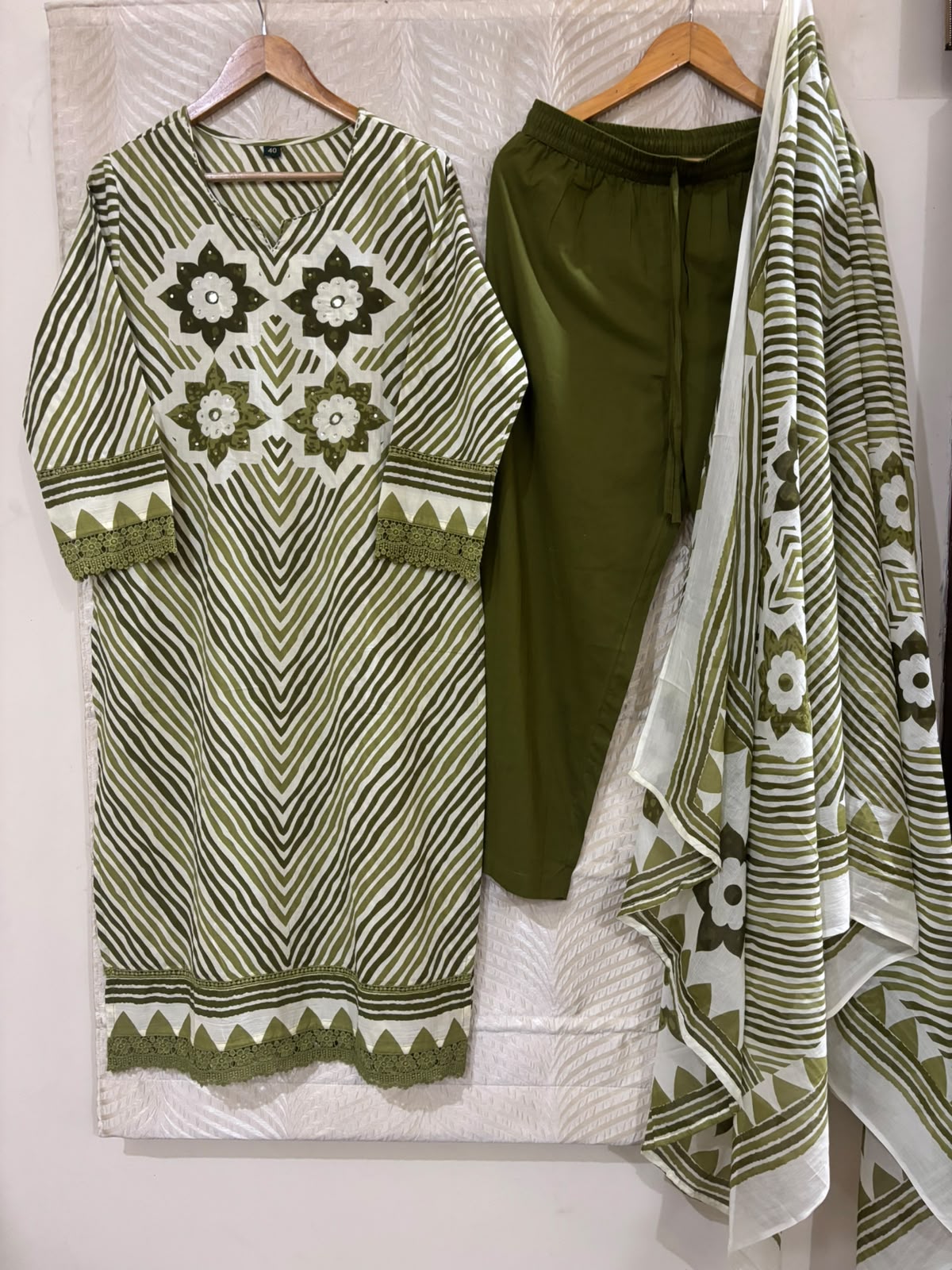 Premium cotton Lehriya 3 pcs set