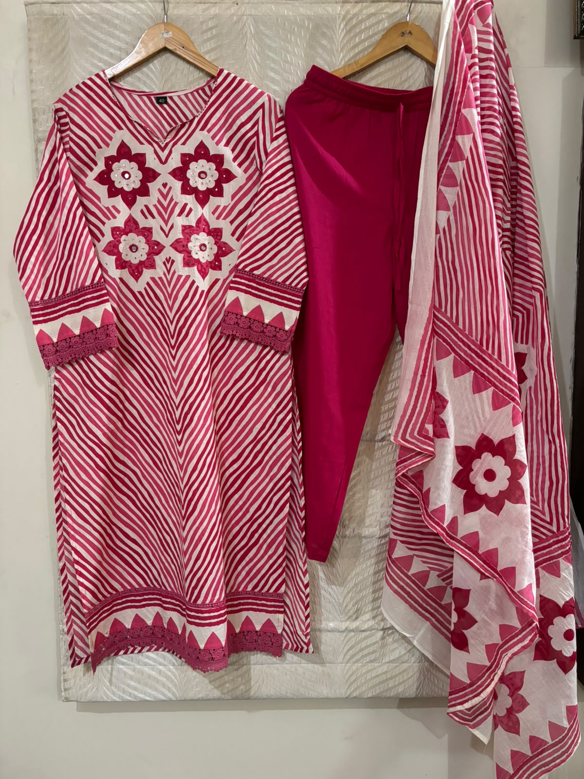 Premium cotton Lehriya 3 pcs set
